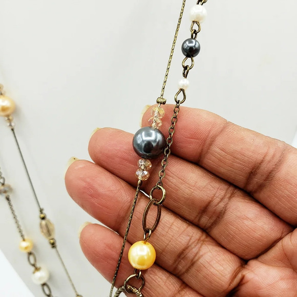 Dainty Necklace | Long Double Strand Beaded - Picture 3 of 10